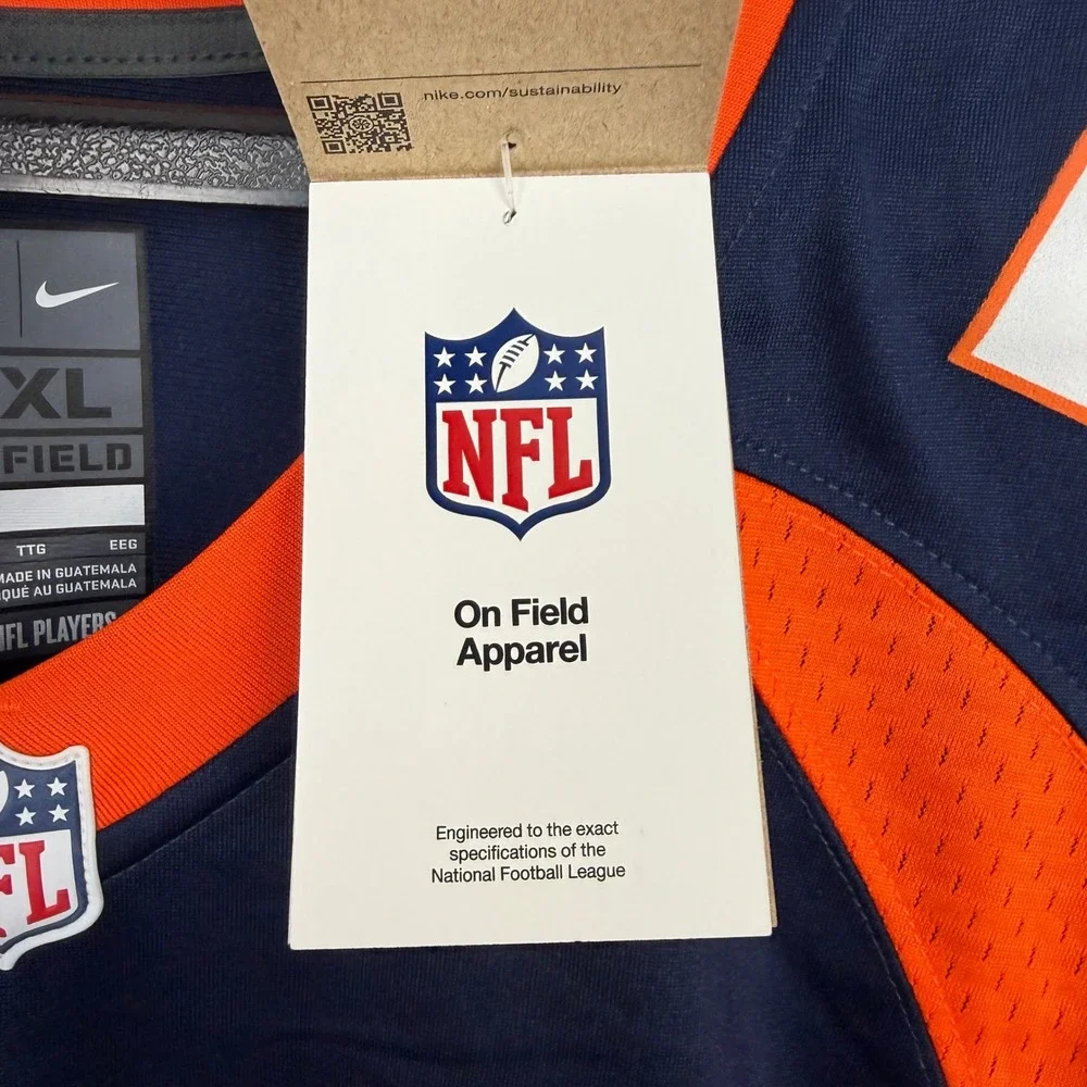 NEW‎ Nike Denver Broncos Javonte Williams 33 On Field Game Jersey Mens XXL Navy